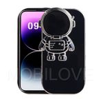 MOBILOVE Back Cover Case for iPhone 6 | iPhone 6s | Stylish Cute Astronaut 6D Electroplated Soft Silicone TPU Case with Hidden Stand Back Cover for iPhone 6 | iPhone 6s (Black)