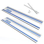 78" Track Saws Guide Rail Compatible with Makita and Fit for Festool, Includes 2 PCS 39" Aluminum Extruded Guided Rails and 2 Guide Rail Connectors for Woodworking Longer Cuts, Sliver