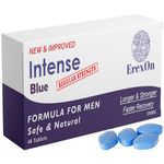 ErexOn - Intense Blue 40 Tablets - 100MG Powerful and Fast Acting Blue Pills for Men - Strong Male Performance & Enhancement - Natural Pill Supplement for Boost Stamina & Health Support