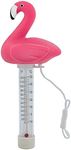 U.S. Pool Supply Floating Flamingo Thermometer - Easy to Read Temperature Display, Measures up to 120° Fahrenheit & 50° Celsius - Swimming Pools, Spas, Kids Pools, Cute Fun Pink Animal, Tether String