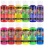 DecoArt Acrylic 2 oz 12 Count Brights Craft Paint Value Pack, 2 Fl Oz (Pack of 12), 24 Oz