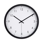 Amazon Basics Classic 30 cm Easy Read Silent Battery-Operated Round Wall Clock, Black