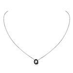 ChicSilver Sterling Silver Black Letter Q Pendant Necklace for Women Monogram Initial Jewelry