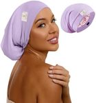 SECZIPE 100% Mulberry Silk Bonnet for Sleeping Curly Hair and Braids, Hair Wrap with Adjustable Strap for Women and Men,Real Silk, Not Satin (Lavender)