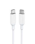 Anker PowerLine III USB-C & USB-C 2.0 Cable (0.9m White) Super Heavy Duty 60W PD Compatible MacBook Pro/Air/iPad Pro, Galaxy and More