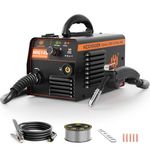 H HZXVOGEN Gasless MIG Welder 220V Flux Core 145A Welder, Dual Voltage 110V&220V MIG Welding Machine, IGBT Inverter Portable Welder Machine with Smart Digital LED, Built-in Indus tria-Grade chip