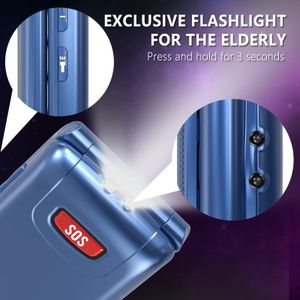 Senior Flip Phone – Large Buttons, Blue