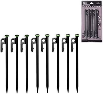 CAMPINGMOON 8pcs Carbon Steel S45C Black Coating Tent Stake for Hard Ground (【 7.87-inch 8pcs Set】)