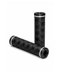 OXYGEN Bicycle Handle Grips Anti Slip Rubber Cycle Handle Grip with Lock Ring Ergonomic Shock Absorbing Cycle Handlebar Grip for MTB Road Hybrid Bicycle Black Large
