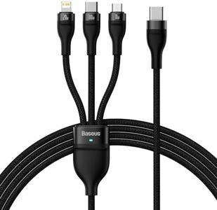 Baseus Universal Flash Series II 3-in-1 Fast Charging Data Cable (Type-C to Micro + Lightning + Type-C) 100W, 1.5m Black