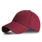 HGDGears Plain Baseball Cap Snapback for Men - Classic 6 Panel Adjustable Sport Casual Sun Visor Hat (Red)