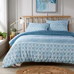 Olivia Rocco Easy Care Printed Duvet Cover Set 100% Polyester Breathable Stylish Comforter Reversible Quilted Bedding Bed Sets With Pillowcases VERSAILLES DUVET SET, TEAL DOUBLE