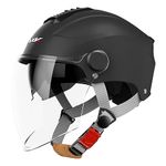 AOOPOO New Motorcycle Helmet, Double Vision Open Face Motorbike Helmet with Sun Visor and High Definition Lenses, Adult Motorcycle Half Helmet for Men Women