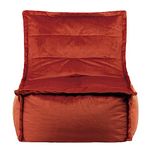 icon Dolce Velvet Lounger Bean Bag Chair, Terracotta, Giant Beanbag Velvet Chair, Large Bean Bags for Adult with Filling Included, Chaise Longue Beanbag