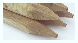 Wooden Fence Posts 10 x 1.8 (6 Foot) Tall x 75mm Round, Pressure Treated, Stakes Fencing Wood