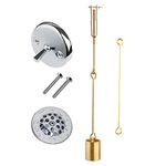 Artiwell Tub Drain Linkage Assembly, Solid Brass (With Trip Lever Face Plate and Strainer Cover)