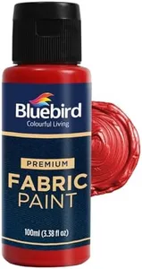 BLUEBIRD Fabric Paint, Vermilion Red, 3.4 Fl Oz, Permanent Fabric Paints for Clothes, Furniture Upholstery