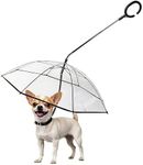 Namsan Pet Umbrella for Small Dogs, Clear Dog Walking Umbrella with Adjustable Leash, Self-Assembly Puppy Rain Snow Umbrella, Waterproof