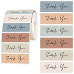 Whaline 1000Pcs Boho Thank You Stickers 6 Colors Rectangular Paper Decals Adhesive Seal Sticker Decor for Party Favor Gifts Supplies, 1 x 3 in