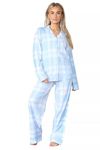 Ex High Street Brand Check Print Pyjamas for Women UK, Pjs for Women Sets Cotton Ladies Pyjamas Button Women's Nightwear Revere Collar Womens Pyjamas