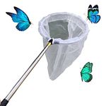 Telescopic Insect and Butterfly Net Catching Insects Bugs Fishing Nets, Stainless Steel Handle Extends from 15 Inches to 59 Inches