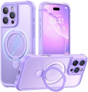 MOCCA Design for iPhone 16 Pro Max Case with Magnetic Invisible Stand [Full Camera Protection] [Compatible with Magsafe] Military Drop Shockproof Translucent Matte Phone Case Cover 6.9",Light Purple