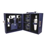 Anything & Everything Bar Accessories | Mini Bar Set | Portable Leatherette Briefcase Bar Set | Bar Set | Bar Set for Picnic | Bar Set for Travel | Bar Set for car | Whiskey Glasses (Blue & Blue)