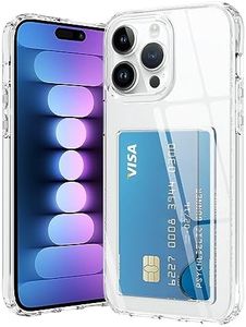 ZIYE Wallet Case Designed for iPhone 15 Pro Cases,15 Pro Case with Card Holder (Holds 1 Card) Anti-Scratch Pocket Anti-Yellow Clear Phone Case Shockproof Cover Compatible with iPhone 15 Pro 5G