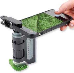 Carson MicroBrite Pro 60x-120x LED Lighted Pocket Microscope with Aspheric Lens System and Smartphone Digiscoping Clip (MM-350)