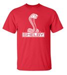 Ford Shelby Cobra Car T-Shirt Adult Men's Short Sleeve-Red-XL