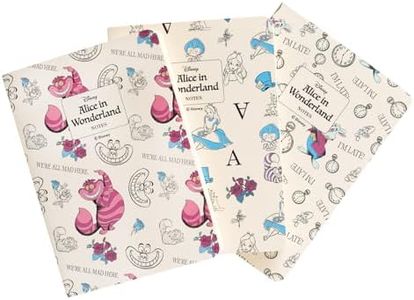 Grupo Erik - Lot de 3 Carnets Disney, Alice au Pays des Merveilles | Carnet de Notes A6, Notebook, Carnet de Voyage, Carnet de Recettes, Journal Intime
