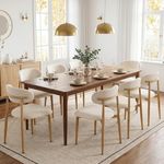 UVV Dining Chairs Set of 8, Metal Kitchen Chairs with Modern Fabric Upholstered for Dining Room, Beige