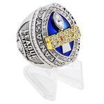 2023 Fantasy Football Championship Ring | Heavy FFL Champion Ring | Gold Silver Tone Plated Award Trophy for Fantasy Football League Winner (size 11, ring and stand together)