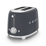 Smeg TSF01GRUK 2 Slice Toaster, Extra Wide Slots, 3 Pre-Set Options, 950W, Slate Grey