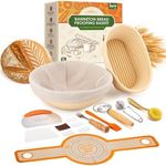 Banneton Bread Proofing Basket Set,10 Inch Round & 9 Oval Sourdough Bread Baking Supplies With Linen Liner - Sourdough Starter Kit