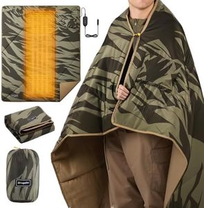 BougeRV Heated Car Blanket,12 Volt Heated Electric Blanket with 5-Level Setting, App Control, Winter Camping Accessories for Camping, Overlanding, Tent, RV, Ice Fishing(Green)