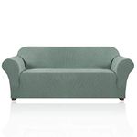 PrinceDeco Stretch Sofa Slipcover 1 Piece Sofa Cover for 3 Cushion Couch Furniture Protector/Cover Couch with Elastic Bottom Soft and Durable Sofa Cover Pet Protector (Sofa, Sage)