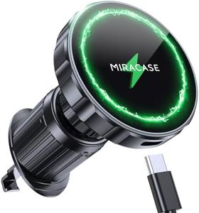 Miracase Wireles Car Charger Fits for MagSafe 15W, Car Magnetic Phone Holder Mount, Wireless Charging Mount for Car Vent Compatible with iPhone 15 14 Pro Max Plus 13 12 All