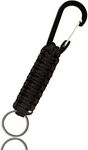 Paracord Keychain with Carabiner- Military Braided Paracord Carabiner Keychain Clip with Strap for Keys/Men/Women (black)