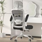 Mimoglad Office Chair, Comfy Desk Chair - High Back Ergonomic Computer Chair with Adjustable Lumbar Support & Headrest, Flip-up Armrests for Guitar Playing, Swivel Task Chair for Home Office