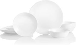 Corelle 18-Piece Dinner Set, Winter Frost White Service for 6, Chip Resistant Dinnerware, Includes 26cm Dinner Plates, 17cm Salad/Side Plates and 530ml Soup/Cereal Bowls 18-Piece Dinnerware Set