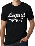 Ultrabasic Men's Graphic T-Shirt Legend Since 1989 35th Birthday Anniversary 35 Year Old Gift 1989 Vintage Eco-Friendly Short Sleeve Novelty Tee Deep Black 4XL