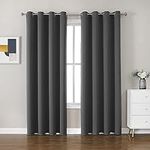 CUCRAF Blackout Curtain Thermal Insulated Eyelet 2 Panels Blackout Curtains for Bedroom/Living Room/Nursery,W55 x L69 inch, Dark Grey