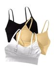 LAK 18 Women's Cotton Padded Sports Bra with Removable Pad Wire Free Stretchable Everyday Use Sport, Gym, Yoga, Outdoor Lifestyle Bralette Bra for Girls - (Pack of 3 PCS)