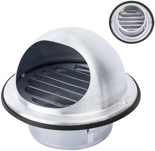 Handua 6" Neck Stainless Steel Round Exhaust Air Dryer Vent Cover Hood with Rubber Seal - Rust-Resistant, Weatherproof, and Efficient Airflow Exterior Wall Outlet Duct Grille (Without Screen)