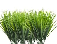 (Wheat Grass-8 Pcs) - CATTREE Artificial Shrubs Bushes, Plastic Wheat Grass Green Leaves Fake Plants Wedding Indoor Outdoor Home Garden Verandah Kitchen Office Table Centrepieces Arrangements Christmas Decoration 8 pcs