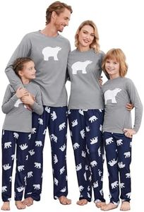 Ekouaer Christmas Pajamas Set Family Matching Sleepwear Cotton Kids PJs Pants Set