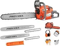 PROYAMA 58CC Cutting Performance Top Handle Gas Powered Chainsaw 16-Inch Gasoline Chainsaw 20-Inch for Farm Trees Garden and Ranch 2-Cycle