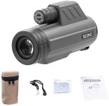 SCOKC Waterproof Monocular Telescope | Lightweight with Travel Bag, Compact, 10X Magnification, Wide Field of View for Bird Watching, Hunting, Hiking, Camping (12x32, Dark Grey)