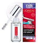 L'Oreal Paris Revitalift Triple Power LZR with 1.5% Hyaluronic Acid + 1% Caffeine Eye Serum, Visibly Replumps, Brightens, Reduces Crow's Feet, 20 mL